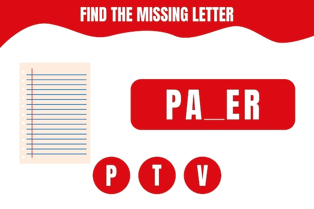 Find the missing letter educational game for preschool kindergarten or elementary students