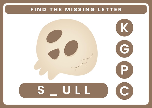 Find missing letter theme halloween worksheet for kids