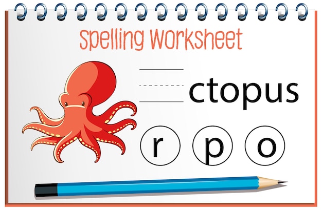 Find missing letter with octopus