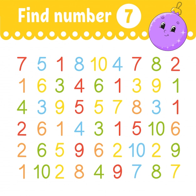 Find number. Education developing worksheet.