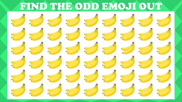 Find the odd emoji out, logic puzzle game. activity game for children.