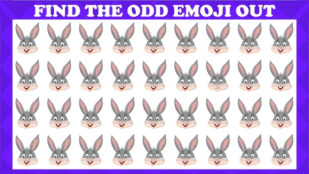 Find The Odd Emoji Out, Logic Puzzle Game. Activity Game For Children.