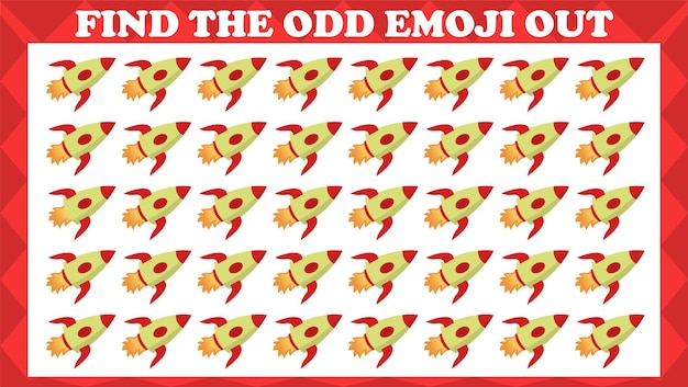 Find The Odd Emoji Out, Logic Puzzle Game. Activity Game For Children.