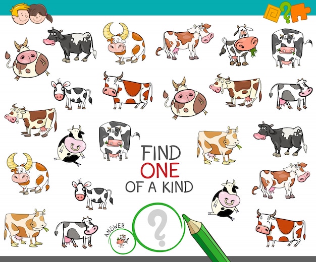 Find one of a kind with cow characters