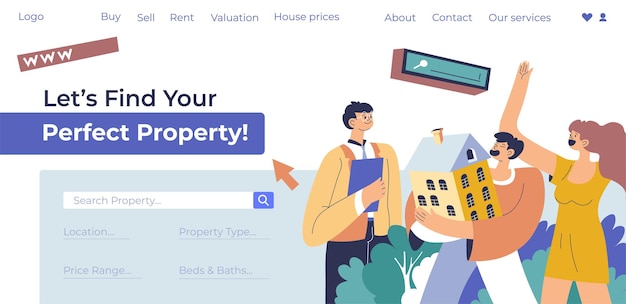 Vector find perfect property real estate advice web