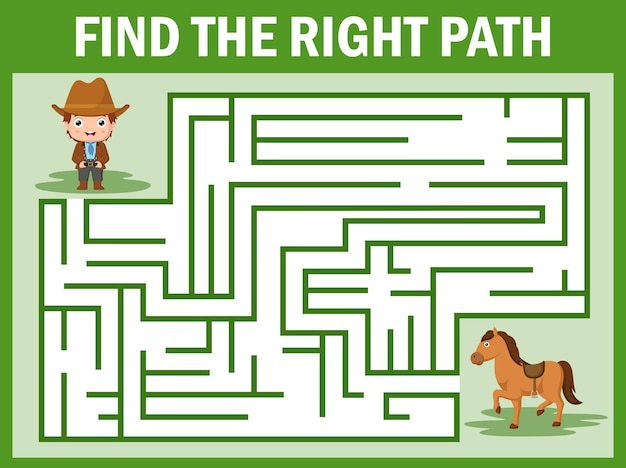 Find the right path from cowboy to horse