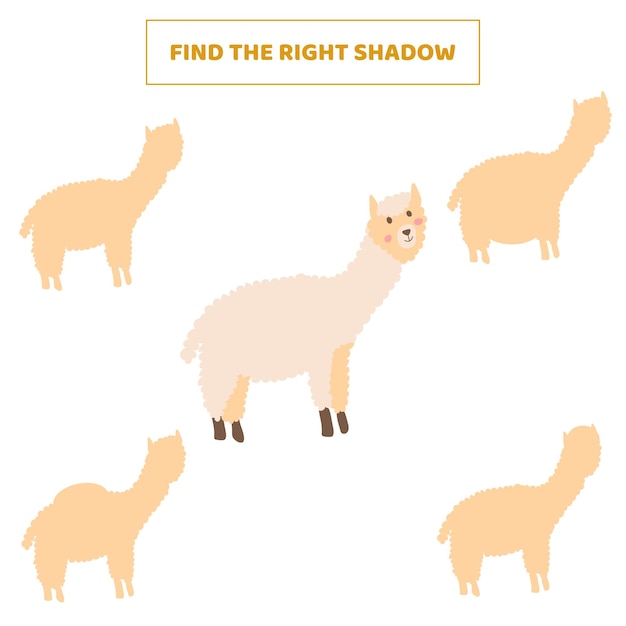 Find the right shadow for cartoon lama