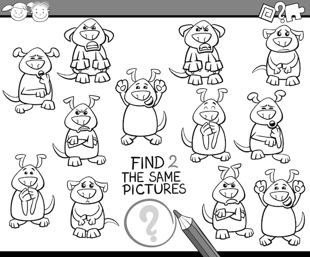 Find same pictures game cartoon