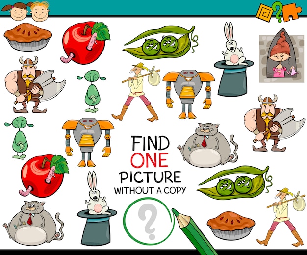 Vector find single picture game cartoon