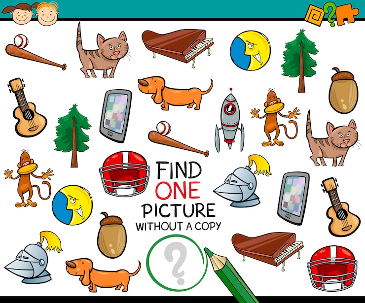 Vector find single picture game cartoon