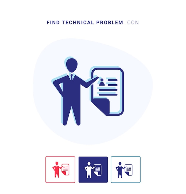 ベクトル 技術的な問題のアイコンのロゴとベクトル テンプレートを見つける