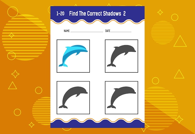 Найдите правильный развивающий рабочий лист shadow education matching game for kids