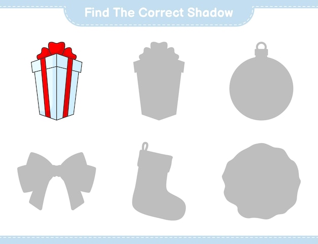 Найдите правильную тень найдите и сопоставьте правильную тень в игре box gift для детей обучающие