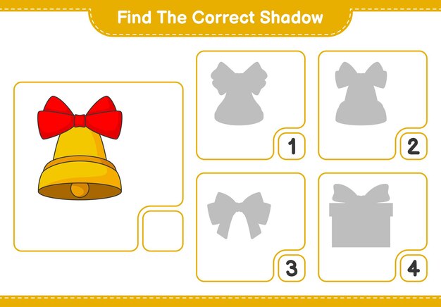 Найдите правильную тень найдите и сопоставьте правильную тень рождественского колокола