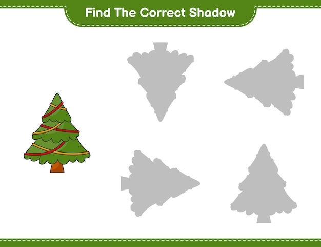 올바른 그림자 찾기 크리스마스 트리의 올바른 그림자를 찾아 일치시킵니다.