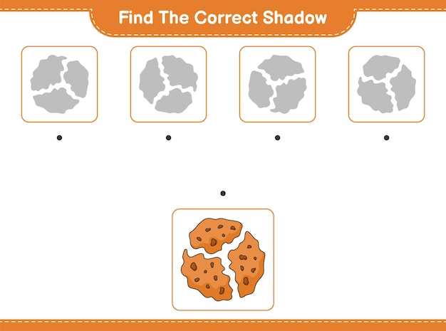 올바른 그림자 찾기 쿠키 교육 어린이 게임의 올바른 그림자를 찾아 일치시킵니다.