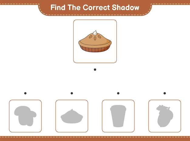 벡터 올바른 그림자 찾기 파이 교육 어린이 게임의 올바른 그림자를 찾아 일치시킵니다.