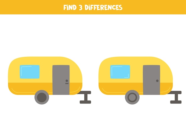 Find three differences between two traveling caravans