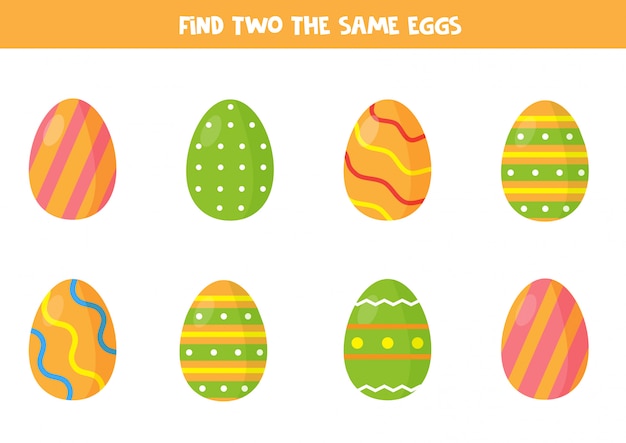 Find two the same easter eggs.