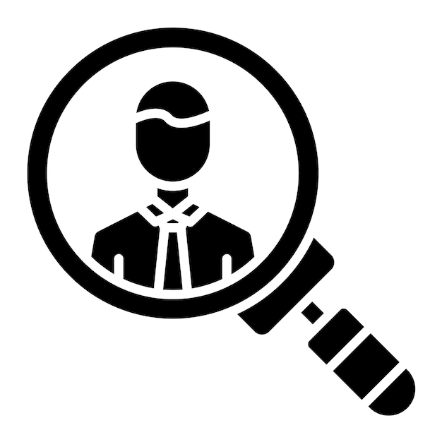 Find Users Glyph Solid Black Illustration