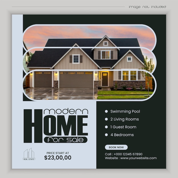 Vector find your dream house real estate social media instagram post design template