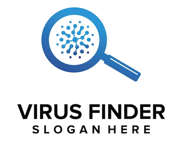 Modello di logo del rilevatore di virus finder