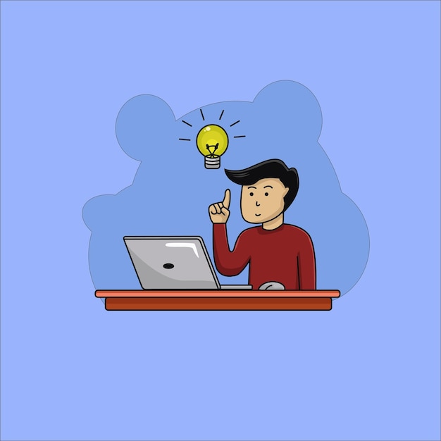 Finding creative ideas illustration flat cartoon