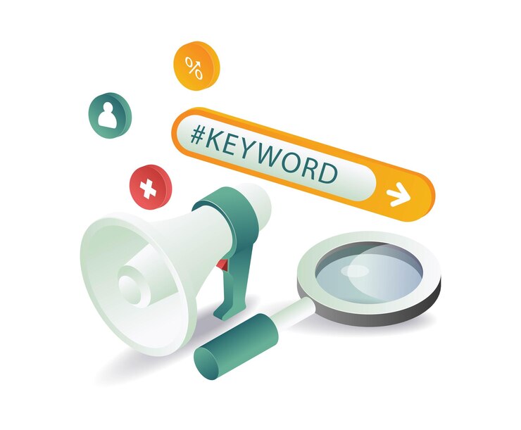 Vector finding keywords for digital marketing strategies