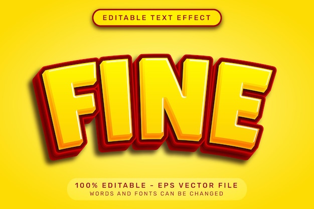 Fine 3d text effect and editable text effect