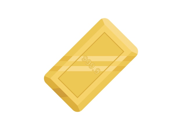 Fine gold bar simple flat illustration