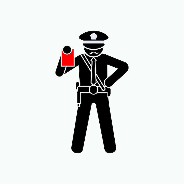 Fine penalty icon by policeman forfeit amercement symbol vector