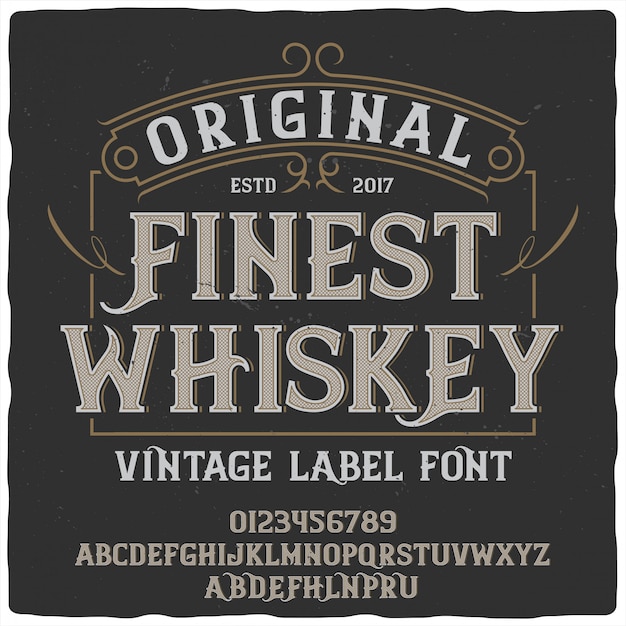 Finest Whiskey label typeface