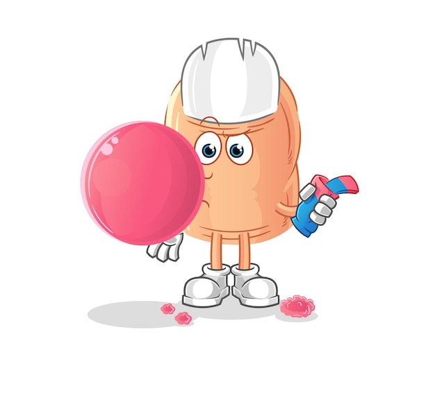 Finger chewing gum vector cartoon characterxA