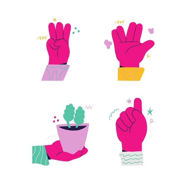 Vector finger, colours, clip, clipart, illustration, graphic