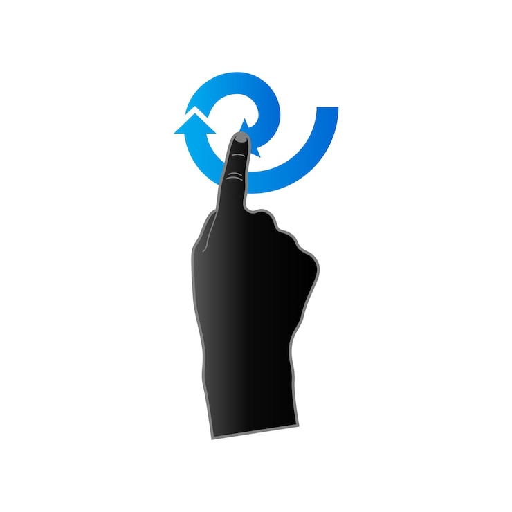Vector finger gesture icon in duo tone color gadget touch pad smartphone laptop