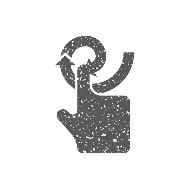 Finger gesture icon in grunge texture vector illustration