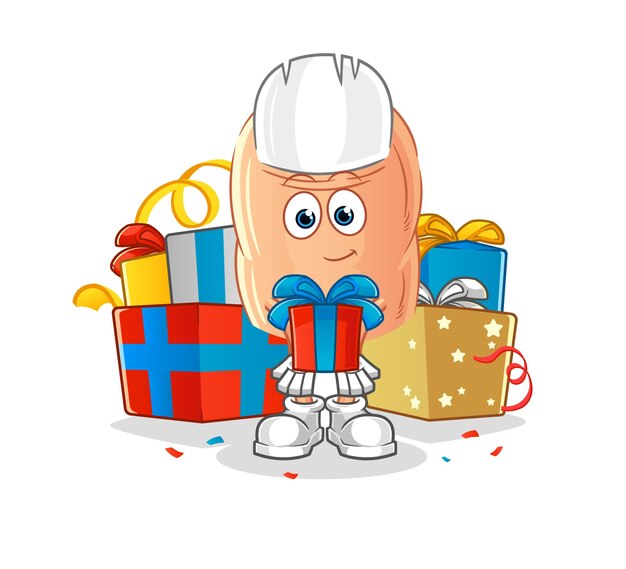 Finger give gifts mascot cartoon vectorxa