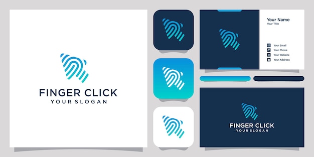 Палец логотип вектор шаблон и дизайн визитной карточки