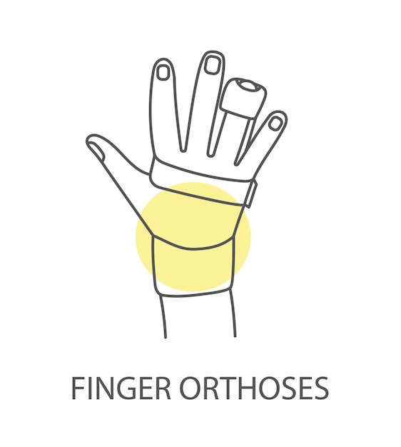 Vector finger orthosis vector linear icon