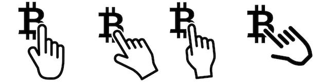 Finger pointing to Bitcoin icon Concept of BTC selection