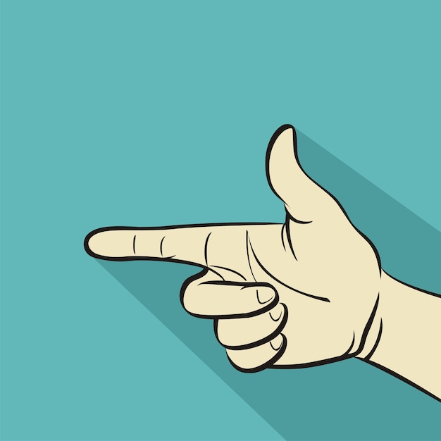 Finger pointing, vector illustration