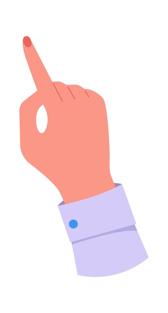 Vector finger points to product online order flat illustration