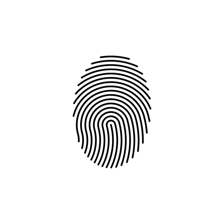 Vector finger print fingerprint lock secure security logo   icon  template