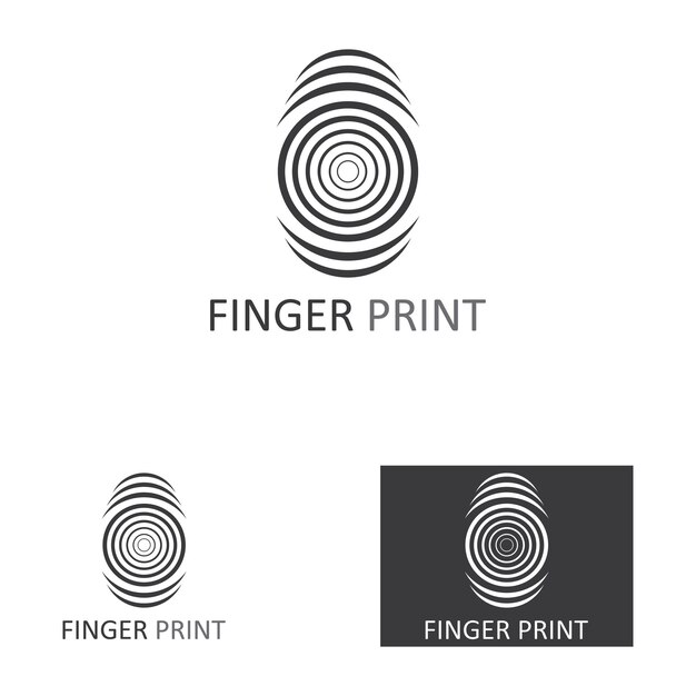 Finger print logo vector icon illustration