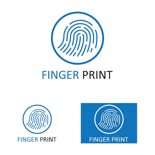 Finger print logo vector icon illustration