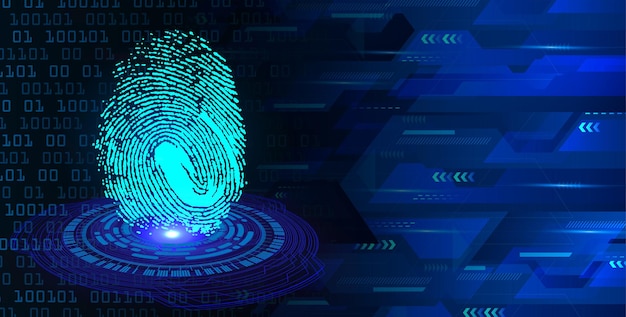 Finger print network cyber security background