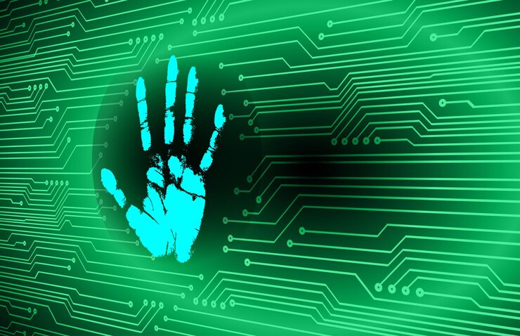 Vector finger print network cyber security background.