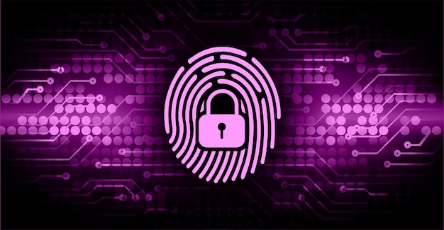 Finger print network cyber security background.