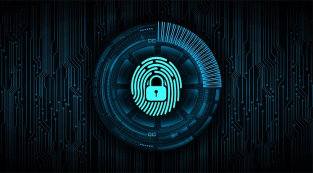 Finger print network cyber security background