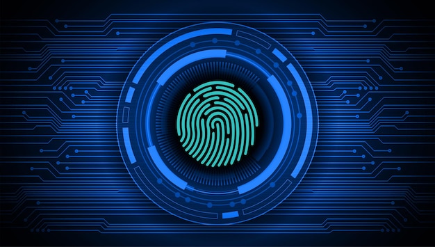 Finger print network cyber security background